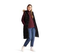 Trespass Damen-Weste, längere Länge, Bodywarmer mit Kapuze mit 2 Taschen, Damenweste mit Kapuze, lange gepolsterte Weste, ärmellose Jacke, Puffermantel, Audrey, Schwarz , 42