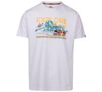 Trespass Herren Casual T-Shirt Thelon - gestricktes gewebtes lässiges Oberteil für Herren, 180 g/m² Baumwoll-Polyester-Mischgewebe, Rundhalsausschnitt, Herren-T-Shirt mit bedrucktem Aufkleber auf der