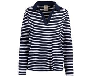 Trespass Langärmeliges Damen-Top aus Baumwolle mit offenem Kragen, Streifendesign, Brancine, Marineblau, XS