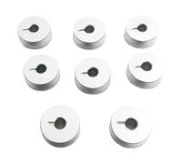 Tressify 8 STK. Aluminium Spulen Set für Industrienähmaschinen, geschlitzte Metallspulen für computergesteuerte Steppstichmaschinen und elektrische Flachnähmaschinen, 21 mm x 6 mm x 9 mm