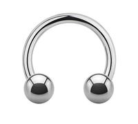 Treuheld® | 1,0 mm TITAN HUFEISEN Piercing Ring - SILBER - 5 Größen - Kugeln zum Schrauben - Septum, Helix, Tragus, Nase, Lippe, Brust Augenbraue Ohr Intim usw - CBR Barbell Titanium nickelfrei 1.0