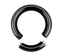 Treuheld® | 2mm x 22mm Segmentring Piercing Ring aus Chirurgenstahl | Dick | Schwarz | Intimpiercing für Frau und Mann, Septum, Ohr, Lobe, Nase, PA