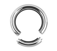Treuheld® | 2mm x 8mm Segmentring Piercing Ring aus Chirurgenstahl | Dick | Silber | Intimpiercing für Frau und Mann, Septum, Ohr, Lobe, Nase, PA