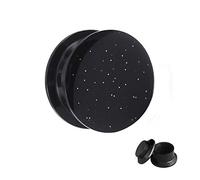 Treuheld® | 3mm Glitzer Ohr Plug/Glitter Flesh Tunnel | Schwarz | Acryl/Kunststoff | Double Flared Ohrtunnel | hautfreundlich & antiallergen