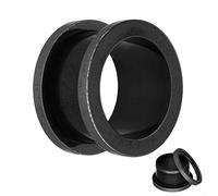 Treuheld® | Flesh Tunnel - SCHWARZ Antik - 13 Größen: 1,2-20mm - mit Gewinde zum Schrauben - schwarzer Piercing Ohr Plug - Chirurgenstahl 316L Edel-Stahl nickelfrei Rost Antique used look