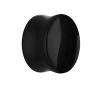 Treuheld® | Glas Ohr Plug | Schwarz | 11 Größen | Double Flared