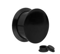 Treuheld® Ohr Plug Schwarz | Acryl | Gewinde | 29 Größen
