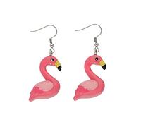 Treuheld® Ohrringe mit rosa Flamingo | Ohrhänger mit Vogel-Figur