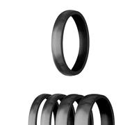 Treuheld® | Ring aus Edelstahl | Schwarz | Ringgröße 50 | Breite 4mm | Damen & Herren | Matt/Frosted | Freundschaftsring Verlobungsring Ehering
