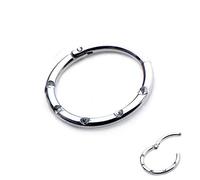 Treuheld® | Segmentklicker Piercing mit Kristallen - 1,2 x 8 mm - Segmentring mit klappbarem Segment Verschluß - Clicker Piercing Ring in Silber aus Chirurgenstahl (Edelstahl) - Septum - Helix Tragus