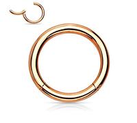 Treuheld® | Segmentring-Clicker aus Chirurgenstahl | Rosegold | Größe: 1.0mm x 13mm