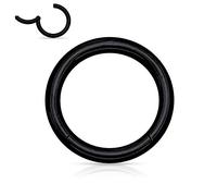 Treuheld® | Segmentring-Clicker aus Chirurgenstahl | Schwarz | Größe: 1.0mm x 13mm