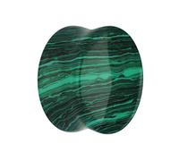 Treuheld® | STEIN Ohr Plug MALACHIT - grün gestreift - 17 Größen: 3mm - 30mm - Edle Optik - Double Flare - Piercing Tunnel Plug - hell-grün/schwarz/dunkel-grüner syntetischer Stein