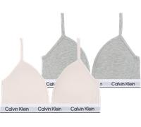 Triangel-BH "2PK TRIANGLE", Damen, Gr. 128/134, N-Gr, rosa (schwarz, weiß), Jersey, Obermaterial: 95% Baumwolle, 5% Elasthan, CALVIN KLEIN UNDERWEAR, körpernah, BHs Triangel-BH, mit Logobund (27295402