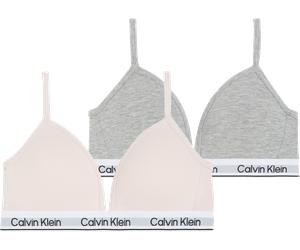 Triangel-BH "2PK TRIANGLE", Damen, Gr. 164/170, N-Gr, rosa (schwarz, weiß), Jersey, Obermaterial: 95% Baumwolle, 5% Elasthan, CALVIN KLEIN UNDERWEAR, körpernah, BHs Triangel-BH, mit Logobund (27295402