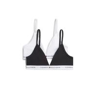 Triangel-BH "2PK TRIANGLE", Damen, Gr. 164/170, N-Gr, weiß, schwarz, Jersey, Obermaterial: 95% Baumwolle, 5% Elasthan, TOMMY HILFIGER UNDERWEAR, unifarben, BHs Triangel-BH, für Kinder bis 16 Jahre (64