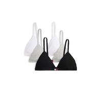 Triangel-BH "3 PACK TRIANGLE", Damen, Gr. M (38), N-Gr, schwarz-weiß (grau heather, schwarz, weiß), Jersey, Obermaterial: 95% Baumwolle, 5% Elasthan, TOMMY HILFIGER UNDERWEAR, körpernah, BHs Triangel-