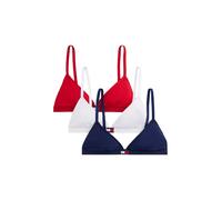 Triangel-BH "3 PACK TRIANGLE", Damen, Gr. M (38), N-Gr, weiß (weiß, primary rot, preppy navy), Jersey, Obermaterial: 95% Baumwolle, 5% Elasthan, TOMMY HILFIGER UNDERWEAR, körpernah, BHs Triangel-BH (5