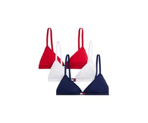 Triangel-BH "3 PACK TRIANGLE", Damen, Gr. S (36), N-Gr, weiß (weiß, primary rot, preppy navy), Jersey, Obermaterial: 95% Baumwolle, 5% Elasthan, TOMMY HILFIGER UNDERWEAR, körpernah, BHs Triangel-BH (5