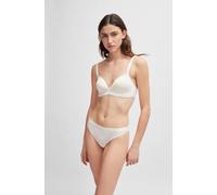 Triangel-BH BOSS "TRIANGLE PADDED CI", Damen, Gr. L (44), N-Gr, weiß (open weiß 119), Jersey, Obermaterial: 95% Viskose, 5% Elasthan, unifarben, Basic, körpernah, BHs Triangel-BH, mit BOSS Schriftzug 