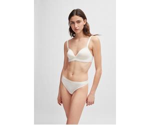 Triangel-BH BOSS "TRIANGLE PADDED CI", Damen, Gr. L (44), N-Gr, weiß (open weiß 119), Jersey, Obermaterial: 95% Viskose, 5% Elasthan, unifarben, Basic, körpernah, BHs Triangel-BH, mit BOSS Schriftzug 