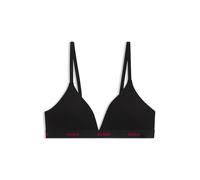 Triangel-BH HUGO UNDERWEAR "aus Stretch-Baumwolle mit Logo-Unterbrustband", Damen, Gr. L, N-Gr, schwarz (schwarz 001), Obermaterial: 93% Baumwolle, 7% Elasthan, BHs Triangel-BH, mit herausnehmbaren Po