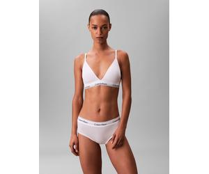 Triangel-BH "LGHT LINED TRIANGLE", Damen, Gr. S (36), N-Gr, weiß, Web, Obermaterial: 53% Baumwolle, 35% Modal, 12% Elasthan, CALVIN KLEIN UNDERWEAR, unifarben, körpernah, BHs Triangel-BH, mit CK-Logo