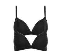 Triangel-BH LISCA "2er Pack Triangel BH ohne Bügel Ines", Damen, Gr. 70, Cup A, schwarz, Spitze, Obermaterial: 95% Baumwolle CO. 5% Elasthan EL., BHs Triangel-BH (96808626-70) schwarz