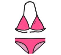 Triangel-Bikini BENCH., Mädchen, Gr. 170/176, N-Gr, pink (pink, schwarz), Polyamid, Colorblocking, unifarben mit Farbeinsatz, Bikini-Sets Triangel-Bikini, mit Logoprint an Top und Hose (360917-170) pi