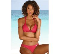Triangel-Bikini BRUNO BANANI, Damen, Gr. 34, Cup B, rot, Polyamid, unifarben, Bikini-Sets Triangel-Bikini, mit Zierbändern (32426269-34) rot