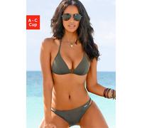 Triangel-Bikini BRUNO BANANI 38, Cup B, grün Damen Bikini-Sets Neckholder Bikinis mit Zierbändern 38, Cup B oliv