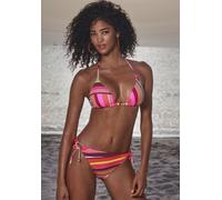 Triangel-Bikini BRUNO BANANI, Damen, Gr. 42, Cup A/B, orange (orange bedruckt), Obermaterial: 80% Polyester, 20% Elasthan. Futter: 100% Polyamid, bedruckt, Bikini-Sets Triangel-Bikini, mit edlem Zierr