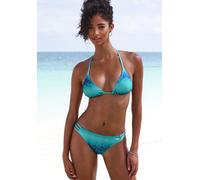 Triangel-Bikini BUFFALO, Damen, Gr. 42, Cup C/D, blau (blau, türkis), Polyester, Recycling-Polyamid, Farbverlauf, Bikini-Sets Triangel-Bikini, mit Farbverlauf (45068930-42) blau, türkis