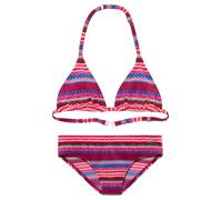 Triangel-Bikini BUFFALO "Lux Kids", Mädchen, Gr. 134/140, N-Gr, rot (bordeaux), Polyamid, bedruckt, gemustert, Bikini-Sets Triangel-Bikini, mit abstraktem Druck (23071858-134) bordeaux
