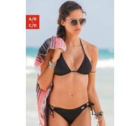 Triangel-Bikini BUFFALO "Romance", Damen, Gr. 34, Cup C/D, schwarz, Polyamid, strukturiert, unifarben, Bikini-Sets Triangel-Bikini, mit modischer Struktur (97670706-34) schwarz