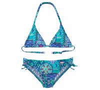 Triangel-Bikini BUFFALO "Shari Kids", Mädchen, Gr. 158/164, N-Gr, grün (türkis, bedruckt), Polyamid, Paisleymuster, Bikini-Sets Triangel-Bikini, im Folklore-Print (210296-158) türkis, bedruckt