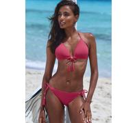 Triangel-Bikini ELBSAND, Damen, Gr. 36, Cup C/D, rot (hummer), Recycling-Polyamid, strukturiert, unifarben, Bikini-Sets Triangel-Bikini, aus trendiger Rippware (33026230-36) hummer