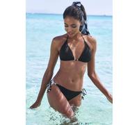 Triangel-Bikini FRENCH CONNECTION "Claire", Damen, Gr. 34, Cup A/B, schwarz, Recycling-Polyamid, kontrastfarbene Details, Bikini-Sets Triangel-Bikini, Mit kontrast Zierperlen (42808253-34) schwarz