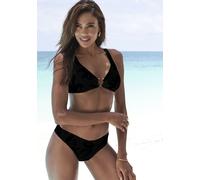 Triangel-Bikini FRENCH CONNECTION, Damen, Gr. 42, Cup C/D, schwarz, Recycling-Polyamid, unifarben, Bikini-Sets Triangel-Bikini, mit Zierdetail zwischen den Cups (87115409-42) schwarz