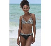 Triangel-Bikini JETTE Gr. 38, Cup C/D, schwarz-weiß (schwarz, weiß) Damen Bikini-Sets (96560000-38) schwarz, weiß