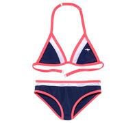 Triangel-Bikini KANGAROOS "Energy Kids", Mädchen, Gr. 158/164, N-Gr, bunt (marine, weiß, pink), Polyamid, kontrastfarbene Details, unifarben, Bikini-Sets Triangel-Bikini, im coolen Colorblocking-Desig
