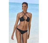 Triangel-Bikini LASCANA, Damen, Gr. 34, Cup C/D, schwarz, Microfaser, Recycling-Polyamid, unifarben, Bikini-Sets Triangel-Bikini, Multiway, in 5 Tragevarianten (37837223-34) schwarz