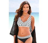 Triangel-Bikini LASCANA Gr. 38, Cup C, schwarz-weiß (schwarz, weiß) Damen Bikini-Sets (33227754-38) schwarz, weiß