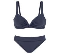 Triangel-Bikini LASCANA, Damen, Gr. 40, Cup B, blau (marine), Polyamid, unifarben, Bikini-Sets Triangel-Bikini, in Bralette-Form (46856811-40) marine