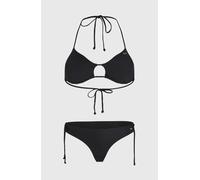 Triangel-Bikini O'NEILL "MADRID JENSEN BIKINI SET", Damen, Gr. 38, N-Gr, schwarz, Obermaterial: 85% Polyamid, 15% Elasthan, Bikini-Sets Triangel-Bikini, mit frech geschnittener Hose, schnelltrocknend 
