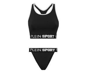 Triangel-Bikini PLEIN SPORT "Tiger", Damen, Gr. S, N-Gr, schwarz (02, schwarz), Obermaterial: 72% Polyamid, 28% Elasthan. Futter: 85% Polyester, 15% Elasthan, Bikini-Sets Triangel-Bikini (41324016-S) 