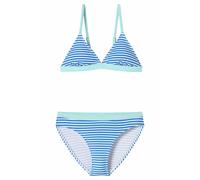 Triangel-Bikini Set Wirkware LSF40+ recycelt Streifen aquarium - Aqua 140