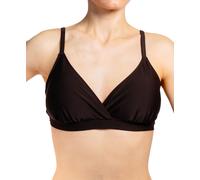 Triangel-Bikini-Top AQUARTI "Bikini Oberteil Damen Bikini Top Oberteil Triangel Neckholder Push Up Padded Zum Binden", Damen, Gr. 42, N-Gr, braun (design 042, mit träger, braun), Obermaterial: 80% Pol