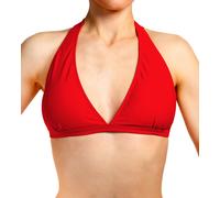 Triangel-Bikini-Top AQUARTI "Bikini Oberteil Damen Bikini Top Oberteil Triangel Neckholder Push Up Padded Zum Binden", Damen, Gr. 42, N-Gr, rot (design 041, zum binden, rot), Obermaterial: 80% Polyami