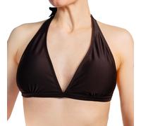 Triangel-Bikini-Top AQUARTI "Bikini Oberteil Damen Bikini Top Oberteil Triangel Neckholder Push Up Padded Zum Binden", Damen, Gr. 40, N-Gr, braun (design 041, zum binden, braun), Obermaterial: 80% Pol